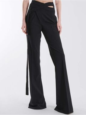 Ottolinger Signature Wrap Suit Pants with Cutouts + Wide-Leg Fit